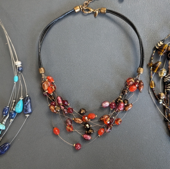 Chico's Glass, Stone 3 Necklace Bundle - Picture 5 of 9